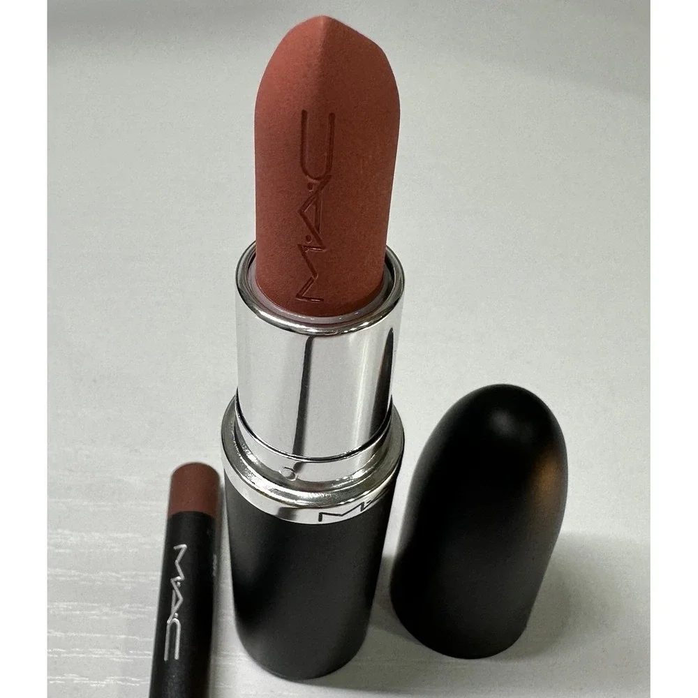 MAC Ximal Lip Duo Set Full Coverage Lipstick/ Lip Liner Spice & Velvet Teddy NIB
